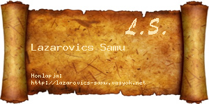 Lazarovics Samu névjegykártya
